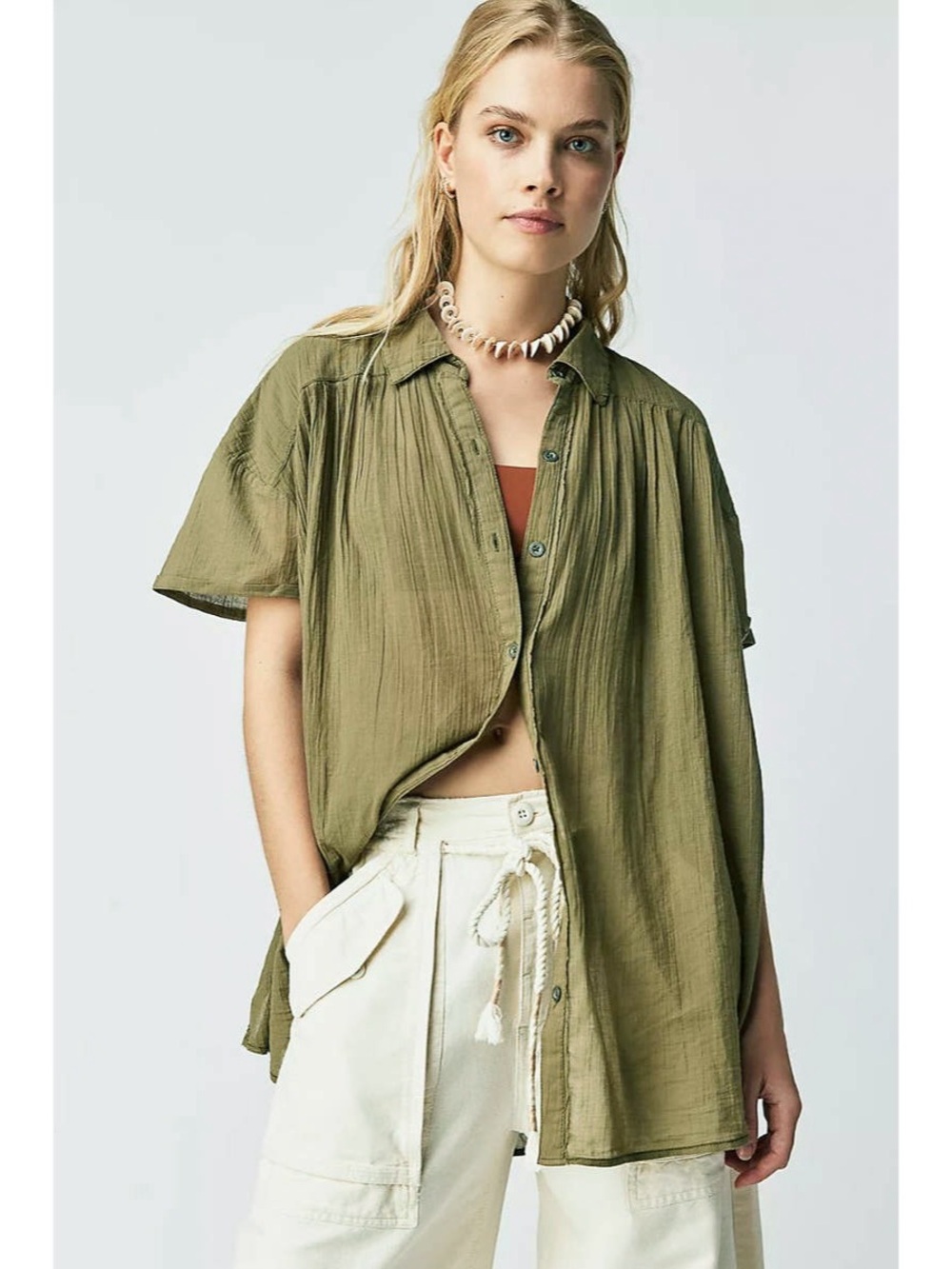 Free People We The Free Float Away Shirt in Serpent Size M NWT